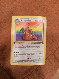 Dragonite 19/62 Fossil 1st Edition Pokemon Card TCG - Image 1