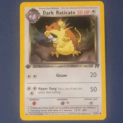Dark Raticate 51/82 - Team Rocket - Common 1st Edition Pokemon Card - LP - Image 1
