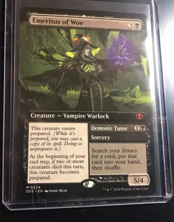 MTG English Emeritus of Woe (Extended Art) NM Normal Secrets of Strixhaven - Image 1