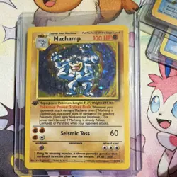 Pokemon Machamp Base Set 8/102 Holo Rare Stage 2 100 HP English Card - Image 1