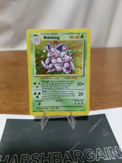 Pokemon TCG Nidoking Base Set Holo Unlimited Rare Card 11/102 LP Vintage WOTC - Image 1