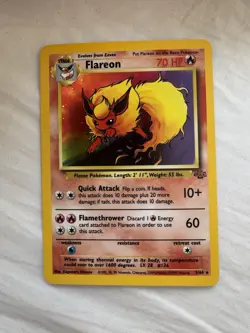 Pokemon Flareon Holo Rare Card Jungle Unlimited Edition 3/64 NM - Image 1