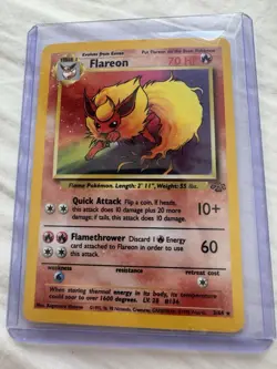 Pokemon Flareon Holo Rare Card Jungle Unlimited Edition 3/64 NM - Image 4