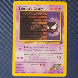 Sabrina's Gastly 96/132 - Gym Challenge - Common Vintage WOTC Pokemon Card - NM - Image 1