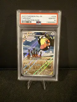 2023 Pokemon Gem Mint PSA 10 Farigiraf 228/193 Paldea Evolved Illustration Rare - Image 1