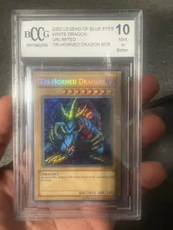 Tri-Horned Dragon LOB-000 CGC Graded 10 Secret Rare Yugioh TCG 00010922766 - Image 1