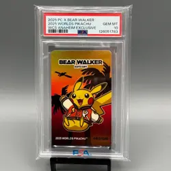 2025 POKEMON world championships PSA 10 VARSITY JACKET PIKACHU card BEAR WALKER - Image 1