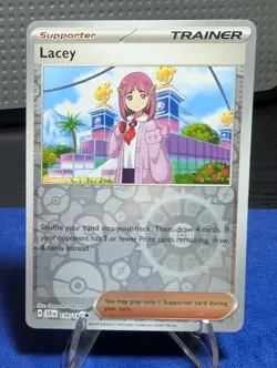 Pokemon TCG Lacey 139/142SV07 Stellar Crown Reverse Holo Card NM Condition - Image 1