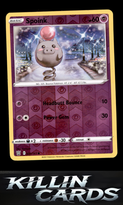 Reverse Holofoil Spoink 055/163 Pokemon Common SWSH05: Battle Styles Card NM - Image 1