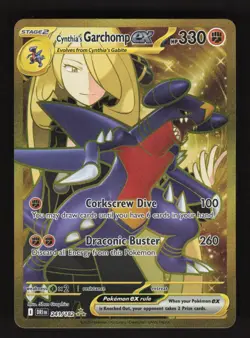 Cynthia's Garchomp EX 241/182 Pokemon Destined Rivals Full Art Holo Card - Image 1