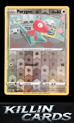 Reverse Holofoil Porygon 116/198 Pokemon Common SWSH06: Chilling Reign Card NM - Image 1