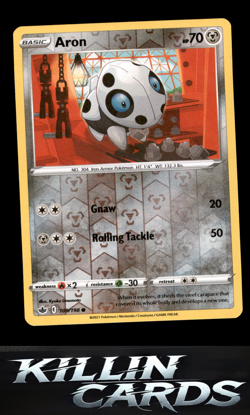 Reverse Holofoil Aron 109/198 Pokemon Common SWSH06: Chilling Reign Card NM - Image 1