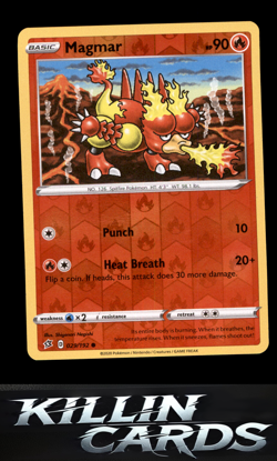 Reverse Holofoil Magmar 029/192 Pokemon Common SWSH02: Rebel Clash Card NM - Image 1