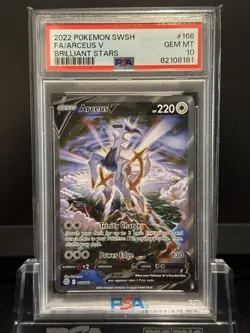 Arceus V 166/172 Brilliant Stars Alt Art Rare PSA 10 Gem Mint Pokemon Card - Image 1