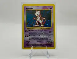Pokemon TCG Mewtwo 10/102 Base Set Shadowless Holo Rare - LP - Image 1