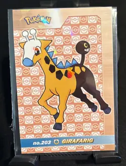 Rare Pokemon Shiny Full Art #203 Girafarig Low Pop Cracked Ice Holo Card ⭐ - Image 1