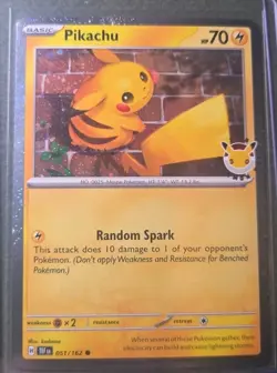 Pokemon TCG Pikachu 051/162 Temporal Forces Promo 30 Year Pokemon Day Card 051 - Image 1
