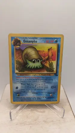 Vintage Pokemon TCG WOTC #52/62 Omanyte Fossil Set Unlimited Common HP - Image 1