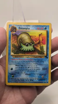 Vintage Pokemon TCG WOTC #52/62 Omanyte Fossil Set Unlimited Common HP - Image 3