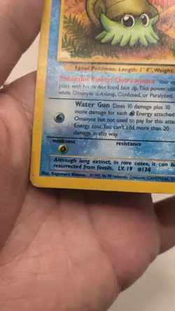 Vintage Pokemon TCG WOTC #52/62 Omanyte Fossil Set Unlimited Common HP - Image 5