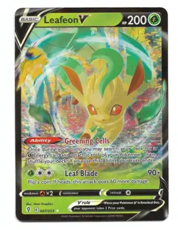 Leafeon V 007/203 SWSH07: Evolving Skies Holo Pokemon TCG - NM - Image 1