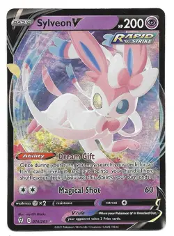 Sylveon V 074/203 Swsh07: Evolving Skies Holo Pokemon Ultra Rare Pokemon TCG NM - Image 1