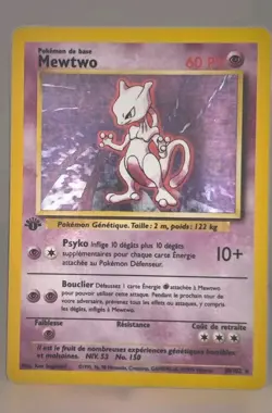 Pokemon TCG Mewtwo 1st Edition rare Halo - Image 1