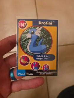 Pokemon Burger King PokeTrivia Non-perforated Dratini #147 - Image 1