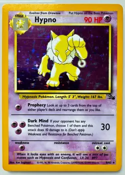Pokemon TCG Hypno Fossil 8/62 Holo Rare - Image 1