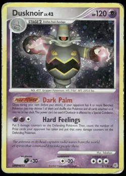 Pokemon Dusknoir Holo Rare Diamond and Pearl 2/130 HP Holo - Image 1