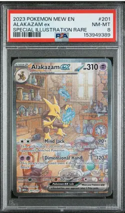 2023 Pokemon Mew En-151 #201 Alakazam Ex Special Illustration Rare PSA 8 - Image 1