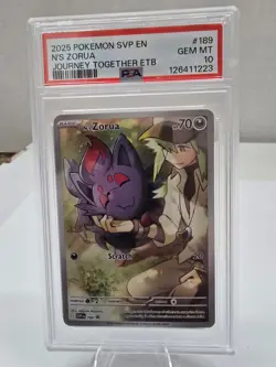 PROMO Pokemon English Journey Together ETB Full Art Holo N’S ZORUA 189 PSA 10 - Image 1
