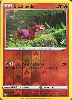 Sizzlipede Reverse Holo - 029/163 - Battle Styles Pokemon 2021 - Image 1