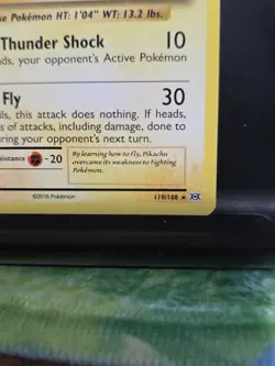 Flying Pikachu 110/108 XY (2016) Evolutions Rare Pokemon TCG - Image 4