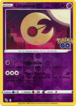 Lunatone - 034/078 - Reverse Holo Uncommon Pokemon GO Pokemon TCG NM - Image 1