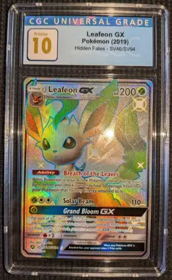 2019 Pokemon Leafeon Gx SV46 Sun & Moon Hidden Fates CGC 10 Pristine - Image 1
