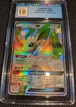 2019 Pokemon Leafeon Gx SV46 Sun & Moon Hidden Fates CGC 10 Pristine - Image 2