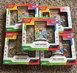 Five Pokemon First Partner Illustration Collection Series 1- New/Sealed - Image 1