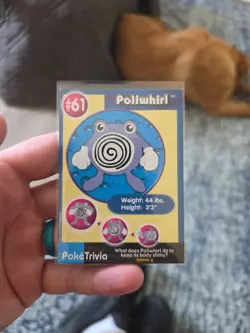 Pokemon Burger King PokeTrivia Non-perforated Poliwhirl #61 - Image 1