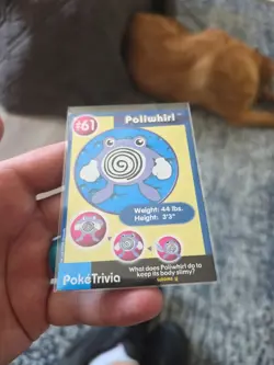 Pokemon Burger King PokeTrivia Non-perforated Poliwhirl #61 - Image 2