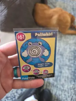 Pokemon Burger King PokeTrivia Non-perforated Poliwhirl #61 - Image 3