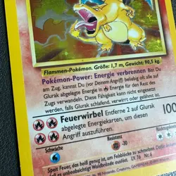 Pokemon GERMAN Glurak Charizard Holo Base Set 4/102 - DMG - Image 4