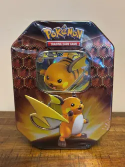 Pokemon TCG: Sun & Moon Hidden Fates Raichu GX Tin - Factory Sealed - English - Image 1