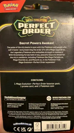 Pokemon TCG: Mega Evolution Perfect Order Single Pack 15Packs 10 Mini Portfolio - Image 3