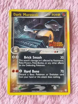 Pokemon Dark Marowak • EX Team Rocket Returns • 7/109 • Stamped HP condition - Image 1