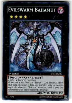Yugioh-Evilswarm Bahamut-Secret Rare-1st Edition-HA07 EN024 (NM) - Image 1
