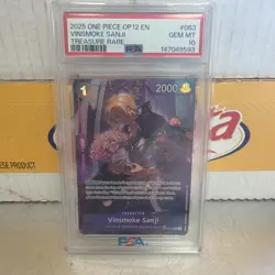 One Piece Vinsmoke Sanji OP10-063 Treasure Rare PSA 10 GEM MT TCG - Image 1