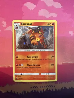 Pokemon Card Torracat Sun & Moon Cosmo Holo 25/149 Near Mint - Image 1