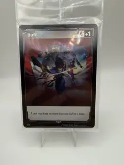 SEALED Riot Exclusive Riftbound Fist Bump Buff Double Sided Promo Card - Image 1