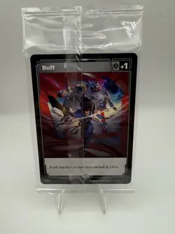 SEALED Riot Exclusive Riftbound Fist Bump Buff Double Sided Promo Card - Image 2